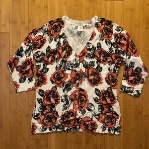 Floral V-Neck Cardigan size M